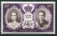 N°0063-1956-MONACO-MARIAGE PRINCIER -100F