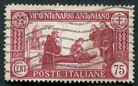 N°0277-1931-ITALIE-LA MORT DE ST ANTOINE-75C-CARMIN