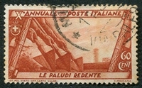 N°0313-1932-ITALIE-LES MARAIS ASSAINIS-60C-BRUN JAUNE