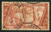 N°040-1932-ITALIE-IL FAUT VOLER-75C-BRUN JAUNE
