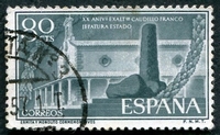 N°0890-1956-ESPAGNE-MONOLITHE COMMEMORATIF DE FRANCO-80C