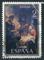 N°1658-1970-ESPAGNE-TABLEAU-ADORATION DES MAGES-2P