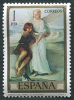 N°1858-1974-ESPAGNE-TABLEAU-TOBIE ET L'ANGE-1P