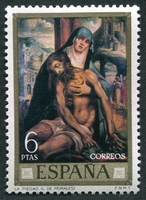 N°1620-1970-ESPAGNE-TABLEAU-LA PIETA-6P
