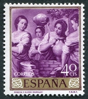 N°0956-1960-ESPAGNE-TABLEAU-REBECCA ET ELIEZER-40C