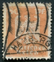 N°354-1924-ALLEM-NOUVEL AIGLE HERALDIQUE-50P-ORANGE