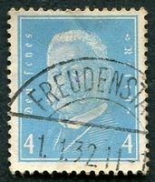 N°401A-1928-ALLEM-VON HINDENBURG-4P-BLEU CLAIR