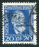 N°360-1924-ALLEM-DOCT HENRICH VON STEPHAN-20P-BLEU