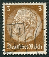 N°484-1933-ALLEM-MARECHAL HINDENBURG-3P-BISTRE/BRUN