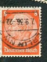 N°488-1933-ALLEM-MARECHAL HINDENBURG-8P-ROUGE/ORANGE