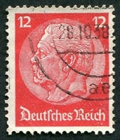 N°490-1933-ALLEM-MARECHAL HINDENBURG-12P-ROUGE CARMINE