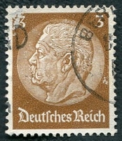 N°484-1933-ALLEM-MARECHAL HINDENBURG-3P-BISTRE/BRUN