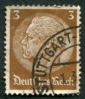 N°484-1933-ALLEM-MARECHAL HINDENBURG-3P-BISTRE/BRUN