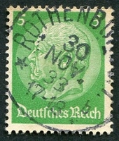 N°444-1932-ALLEM-MARECHAL HINDENBURG-5P-VERT VIF