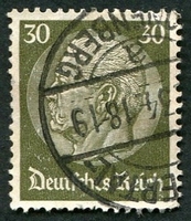 N°454-1932-ALLEM-MARECHAL HINDENBURG-30P-BRUN/OLIVE