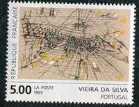 N°2835-1993-FRANCE-OEUVRE DE MARIE VIEIRA DA SILVA