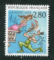 N°2840-1993-FRANCE-AVEC FLAMME DE J M THIRIET