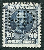 N°0057-1907-DANEMARK-ROI FREDERIC VIII-20O-BLEU