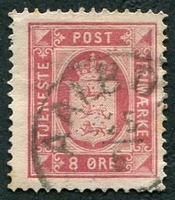 N°08B-1875-DANEMARK-8O-ROUGE/CARMIN