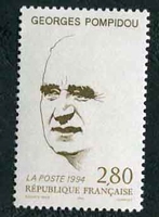 N°2875-1994-FRANCE-20E ANNIV MORT PRESIDENT POMPIDOU