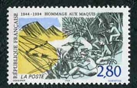 N°2876-1994-FRANCE-HOMMAGE AUX MAQUIS