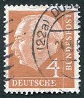 N°0063-1953-ALL FED-PRESIDENT THEDORE HEUSS-4P-BRUN/JAUNE