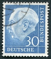 N°0070-1953-ALL FED-PRESIDENT THEDORE HEUSS-30P-BLEU CLAIR