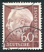 N°0071B-1953-ALL FED-PRESIDENT THEDORE HEUSS-60P-BRUN/LILAS