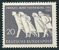 N°0346-1965-ALL FED-20E ANNIV EXIL REFUGIES EST-20P-GRIS