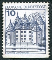 N°0762B-1977-ALL FED-CHATEAUX-GLUCKSBURG-10P-LILAS/GRIS