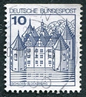 N°0762B-1977-ALL FED-CHATEAUX-GLUCKSBURG-10P-LILAS/GRIS