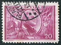 N°234-1938-LETTONIE-PRESIDENT ULMANIS-20S-ROSE/LILAS