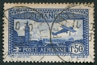 N°0006-1930-AVION SURVOLANT MARSEILLE-1F50-BLEU