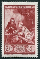 N°0753-1946-FRANCE-LE CACHET DE CIRE-CHARDIN-2F+3F-ROUGE/BRU