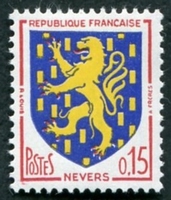 N°1354-1962-FRANCE-ARMOIRIES-NEVERS-15C