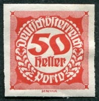 N°100-1919-AUTRICHE-50H-ROUGE