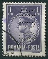 N°0390-1930-ROUMANIE-CHARLES II-1L-VIOLET FONCE