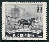 N°1543-1957-ROUMANIE-EXTRACTION PETROLIERE EN 1857-55B