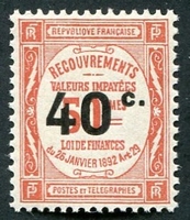 N°050-1917-FRANCE-40C S/50C-ROUGE