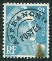 N°101-1945-FRANCE-MARIANNE DE GANDON-8F-BLEU CLAIR