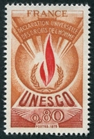 N°044-1975-FRANCE-UNESCO-DECLARATION DROITS HOMME-80C