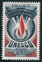 N°045-1975-FRANCE-UNESCO-DECLARATION DROITS HOMME-1F20