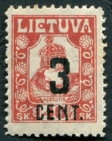 N°143-1922-LITUANIE-KESTUTIS-3C S/40S-ROUGE