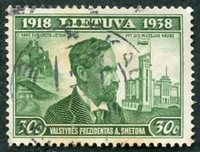 N°367-1939-LITUANIE-PRESIDENT SMETONA-30C-VERT