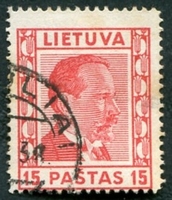 N°355-1936-LITUANIE-PRESIDENT SMETONA-15C-ROUGE