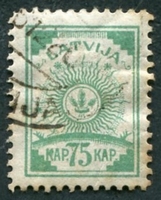 N°016-1919-LETTONIE-75K-VERT/JAUNE