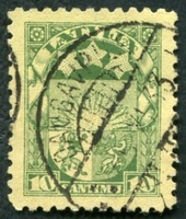 N°178-1931-LETTONIE-ARMOIRIES-10S-VERT S/JAUNE