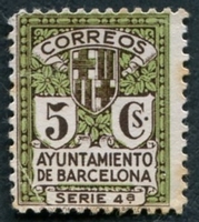 N°017-1932-BARCELONE-5C-BRUN ET OLIVE