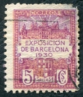 N°005-1929-BARCELONE-EXPOSITION-5C-VIOLET ET ROSE