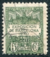 N°004-1929-BARCELONE-EXPOSITION-5C-VERT ET VERT CLAIR